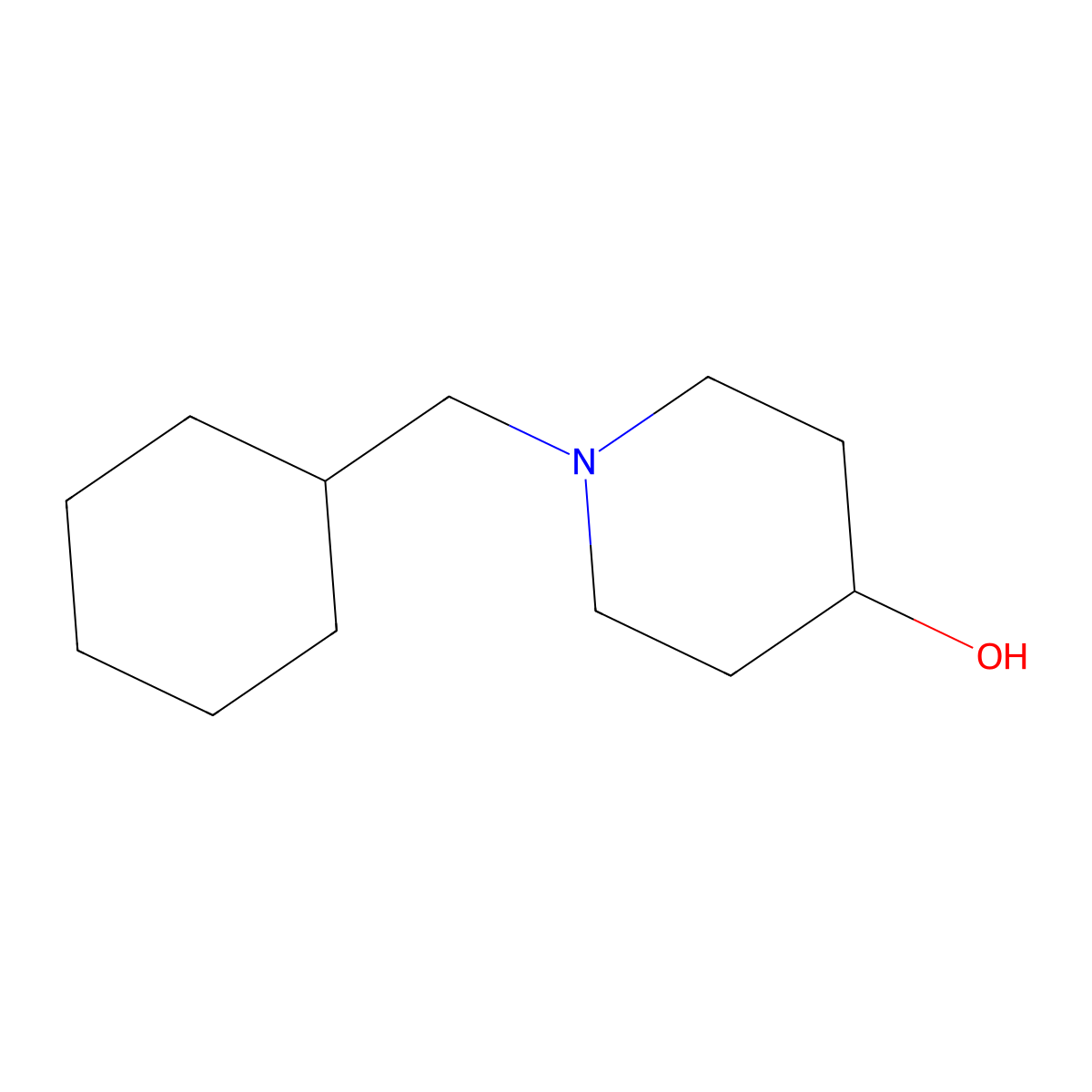 1-(Cyclohexylmethyl)piperidin-4-ol molecular structure, CAS 149398-34-5