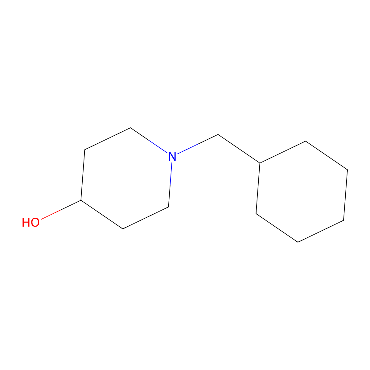 1-(Cyclohexylmethyl)piperidin-4-ol molecular structure, CAS 149398-34-5