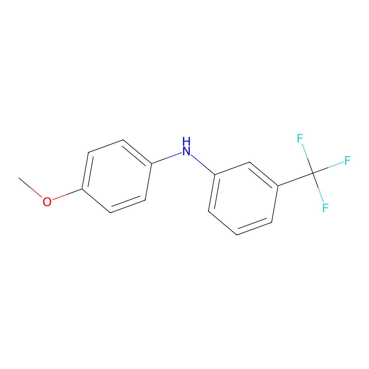 3-Trifluoromethyl-4'-methoxydiphenylamine molecular structure, CAS 1494-26-4