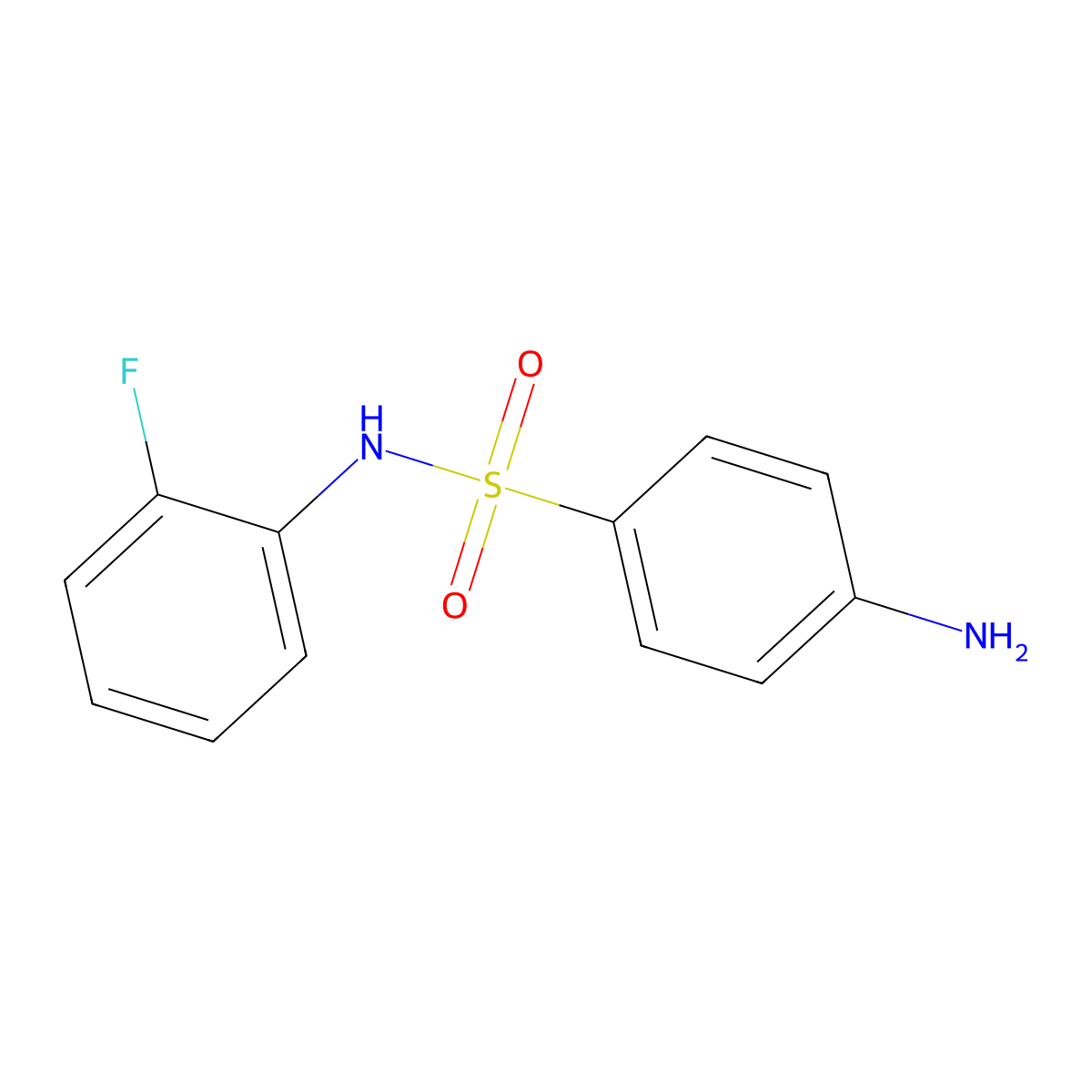 4-amino-N-(2-fluorophenyl)benzenesulfonamide molecular structure, CAS 1494-83-3