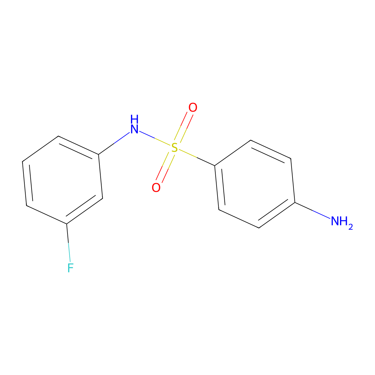 4-Amino-N-(3-fluorophenyl)benzene-1-sulfonamide molecular structure, CAS 1494-84-4