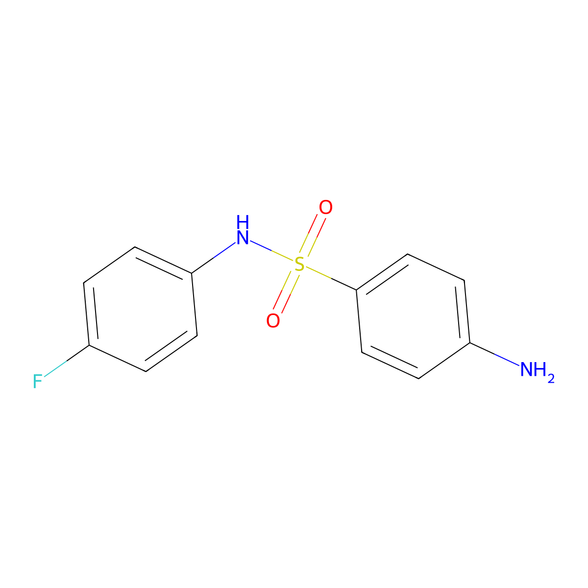 4-Amino-N-(4-fluorophenyl)benzenesulfonamide molecular structure, CAS 1494-85-5
