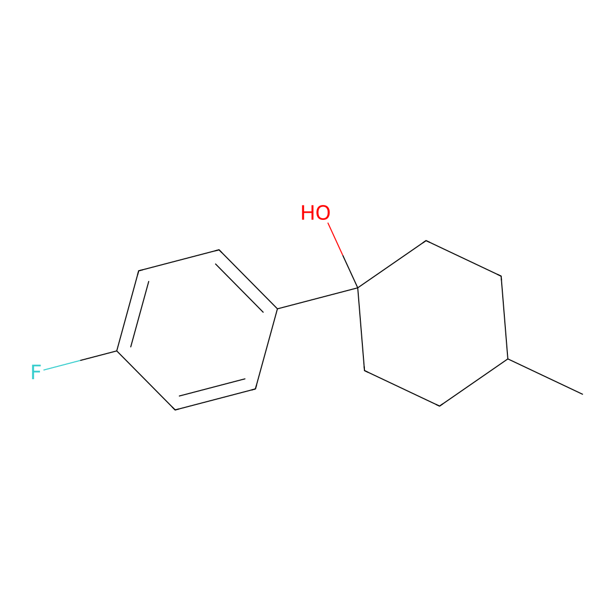 1-(4-Fluorophenyl)-4-methylcyclohexan-1-OL molecular structure, CAS 149401-84-3