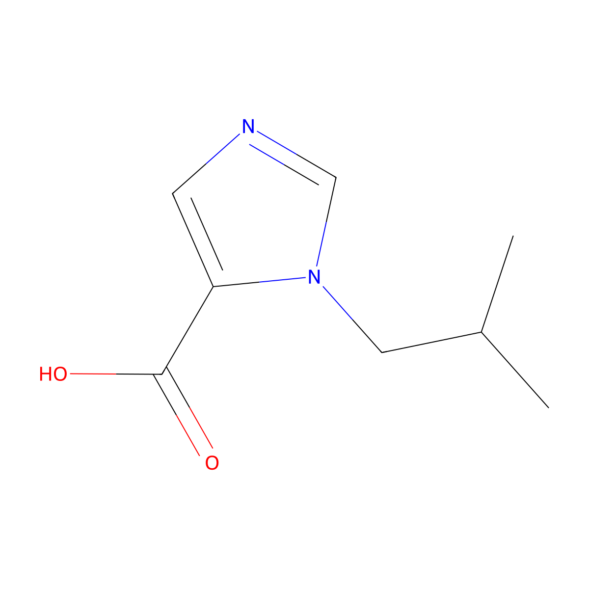 1-Isobutyl-1H-imidazole-5-carboxylic acid molecular structure, CAS 1494010-53-5