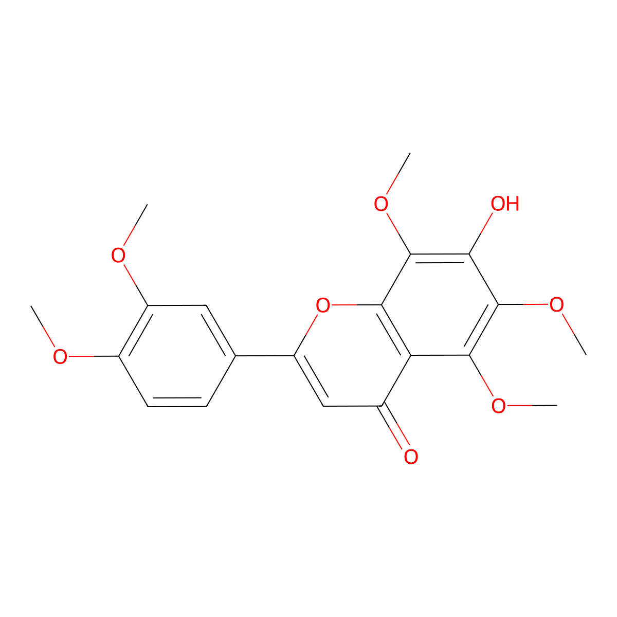 2-(3,4-Dimethoxyphenyl)-7-hydroxy-5,6,8-trimethoxy-4H-1-benzopyran-4-one molecular structure, CAS 149402-88-0