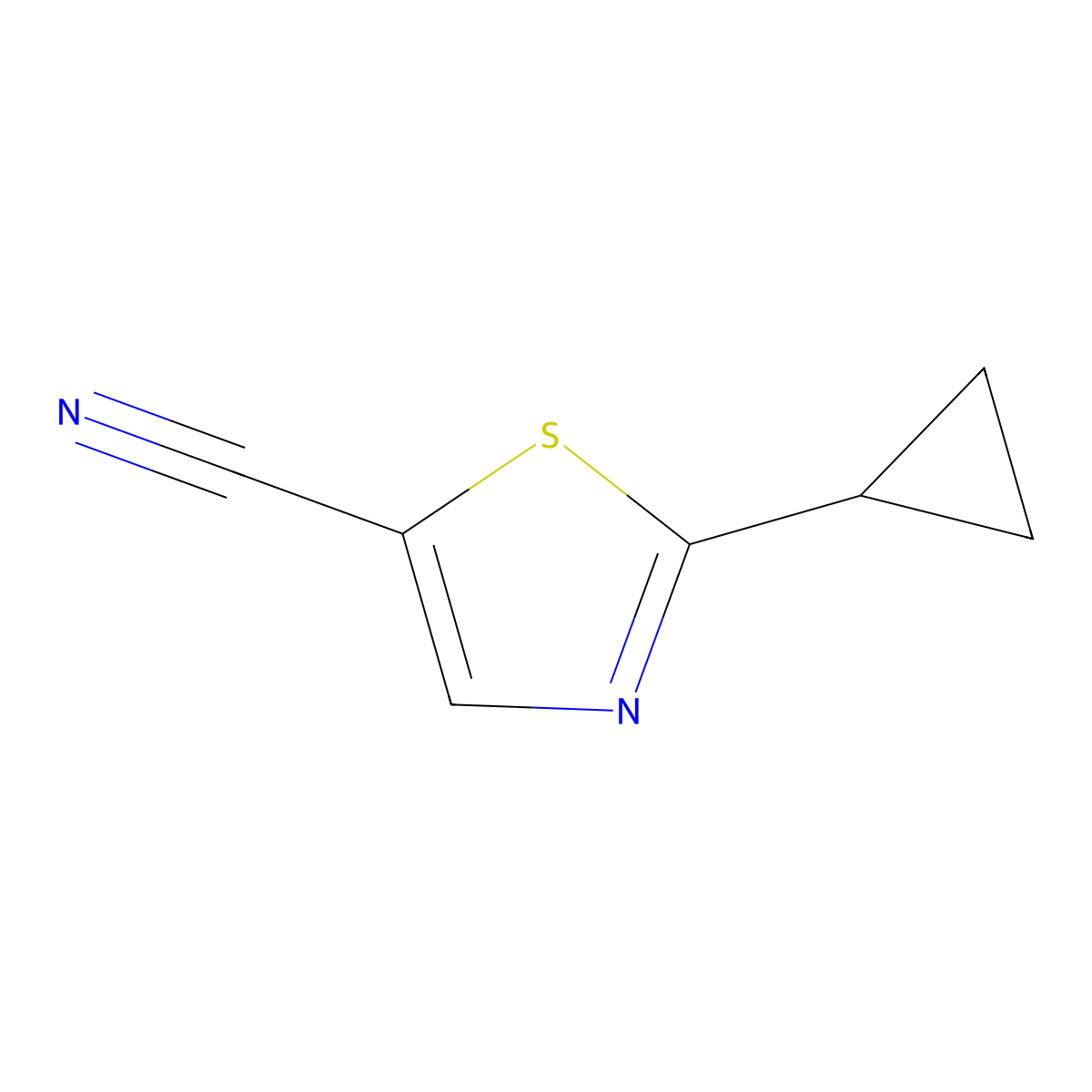 2-Cyclopropylthiazole-5-carbonitrile molecular structure, CAS 1494026-10-6