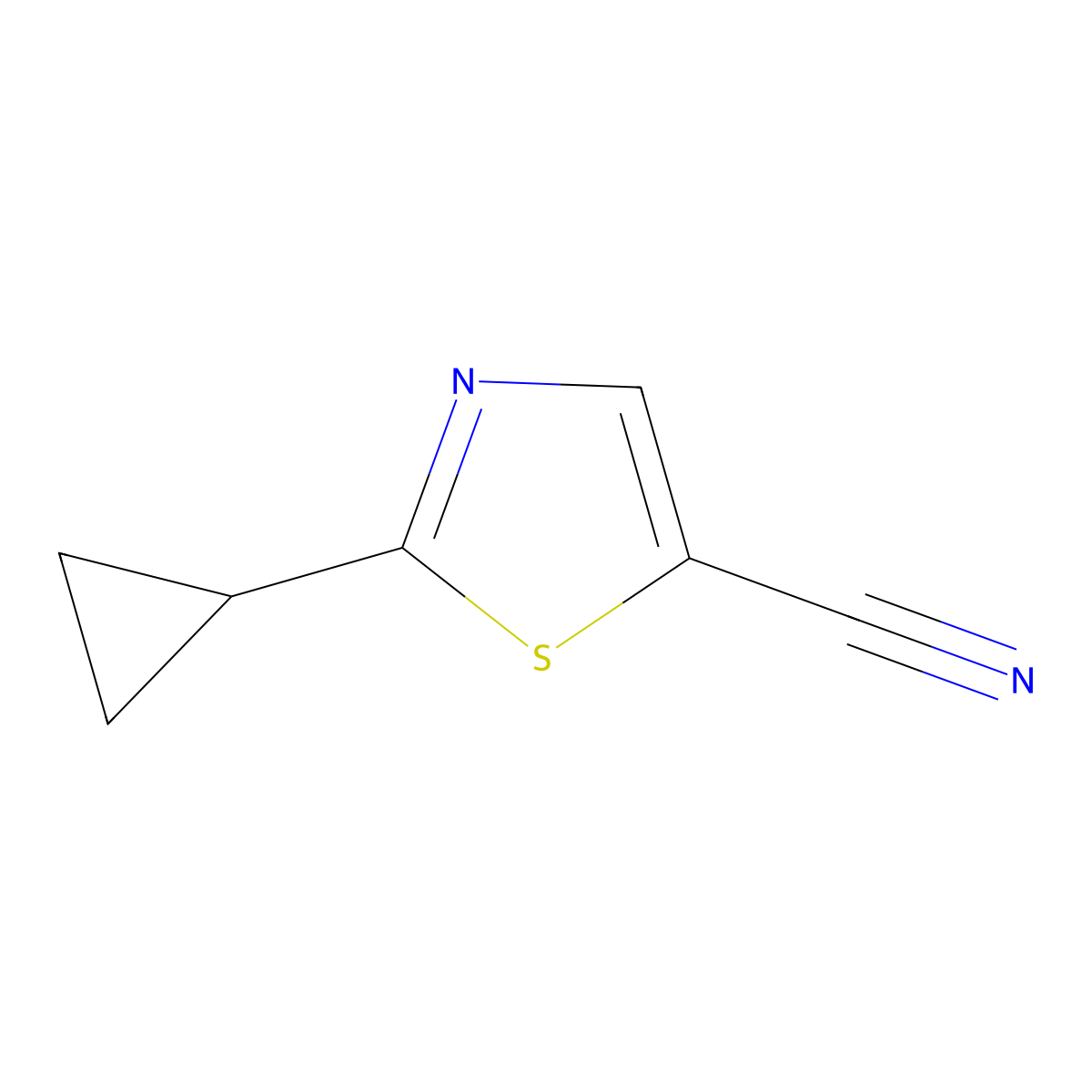 2-Cyclopropylthiazole-5-carbonitrile molecular structure, CAS 1494026-10-6