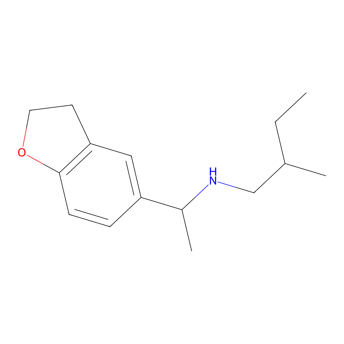 [1-(2,3-Dihydro-1-benzofuran-5-yl)ethyl](2-methylbutyl)amine molecular structure, CAS 1494028-95-3