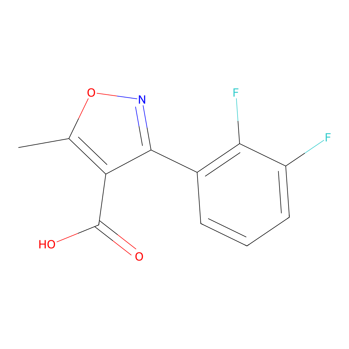 3-(2,3-Difluorophenyl)-5-methylisoxazole-4-carboxylic acid molecular structure, CAS 1494042-42-0