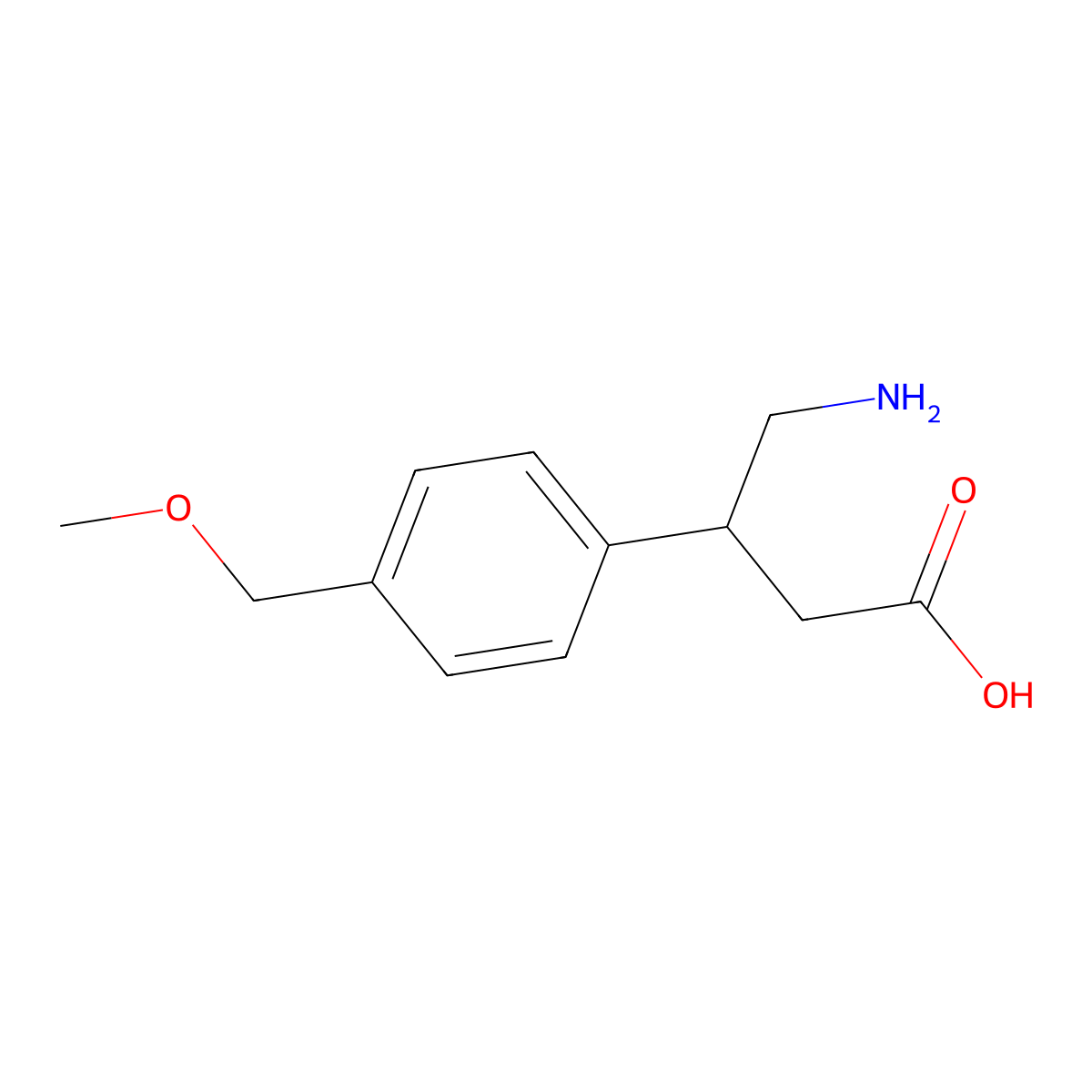 4-Amino-3-(4-(methoxymethyl)phenyl)butanoic acid molecular structure, CAS 1494049-07-8