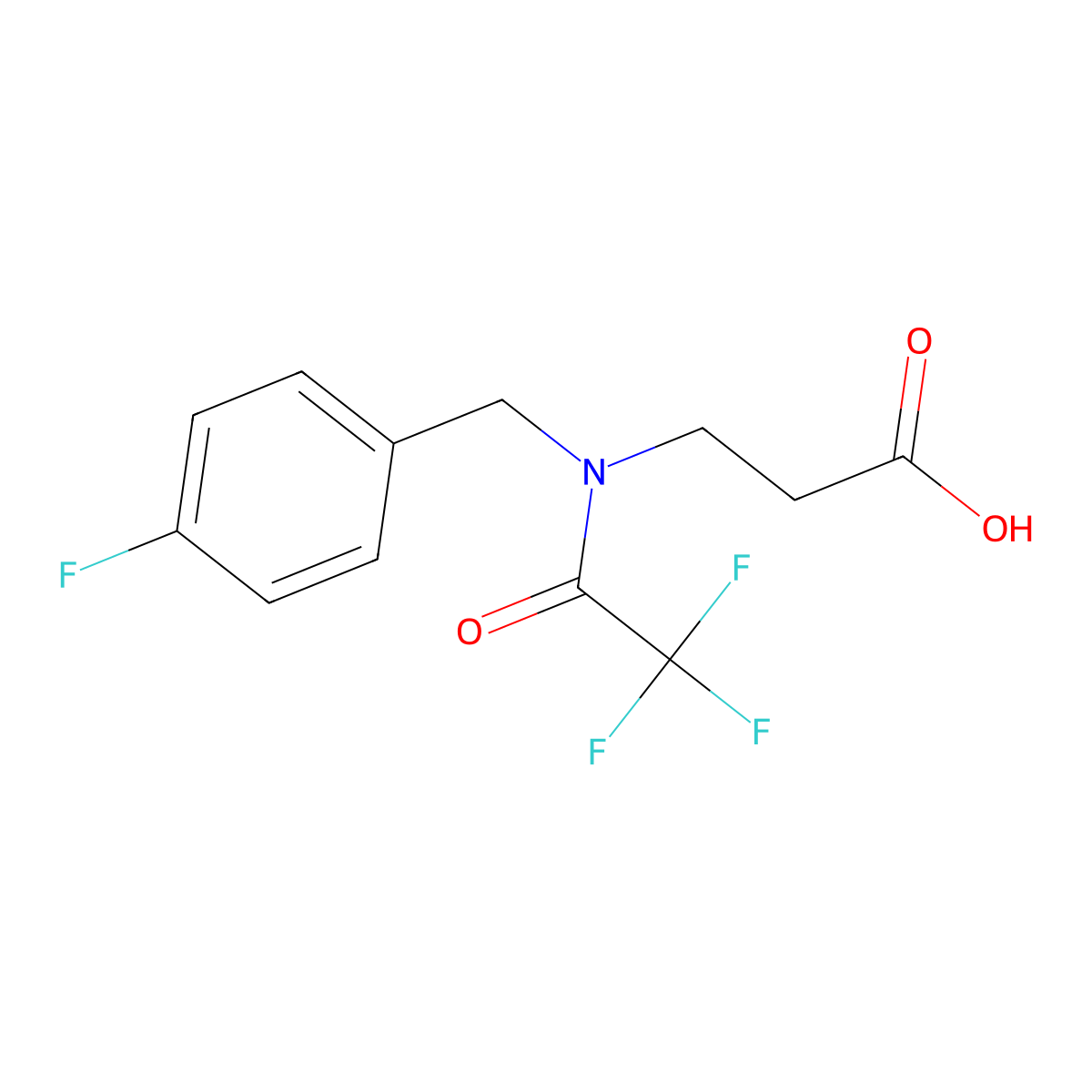 3-{2,2,2-trifluoro-N-[(4-fluorophenyl)methyl]acetamido}propanoic acid molecular structure, CAS 1494049-18-1