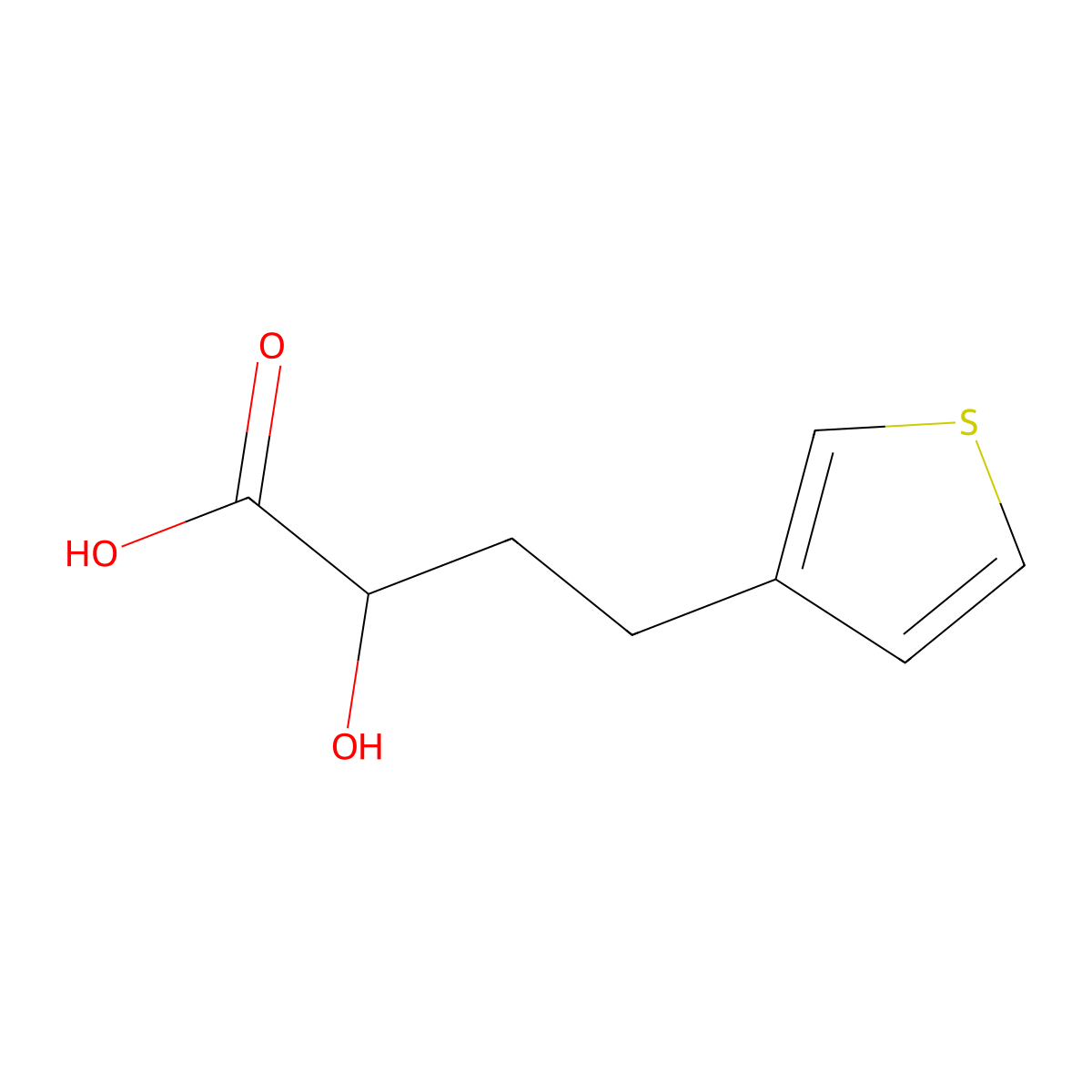 2-Hydroxy-4-(thiophen-3-yl)butanoic acid molecular structure, CAS 1494049-49-8