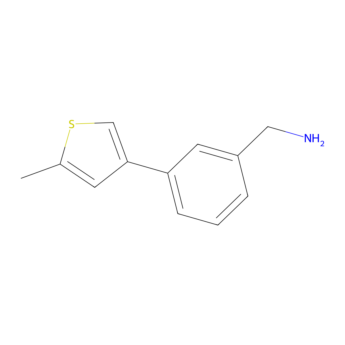 (3-(5-Methylthiophen-3-yl)phenyl)methanamine molecular structure, CAS 1494055-16-1