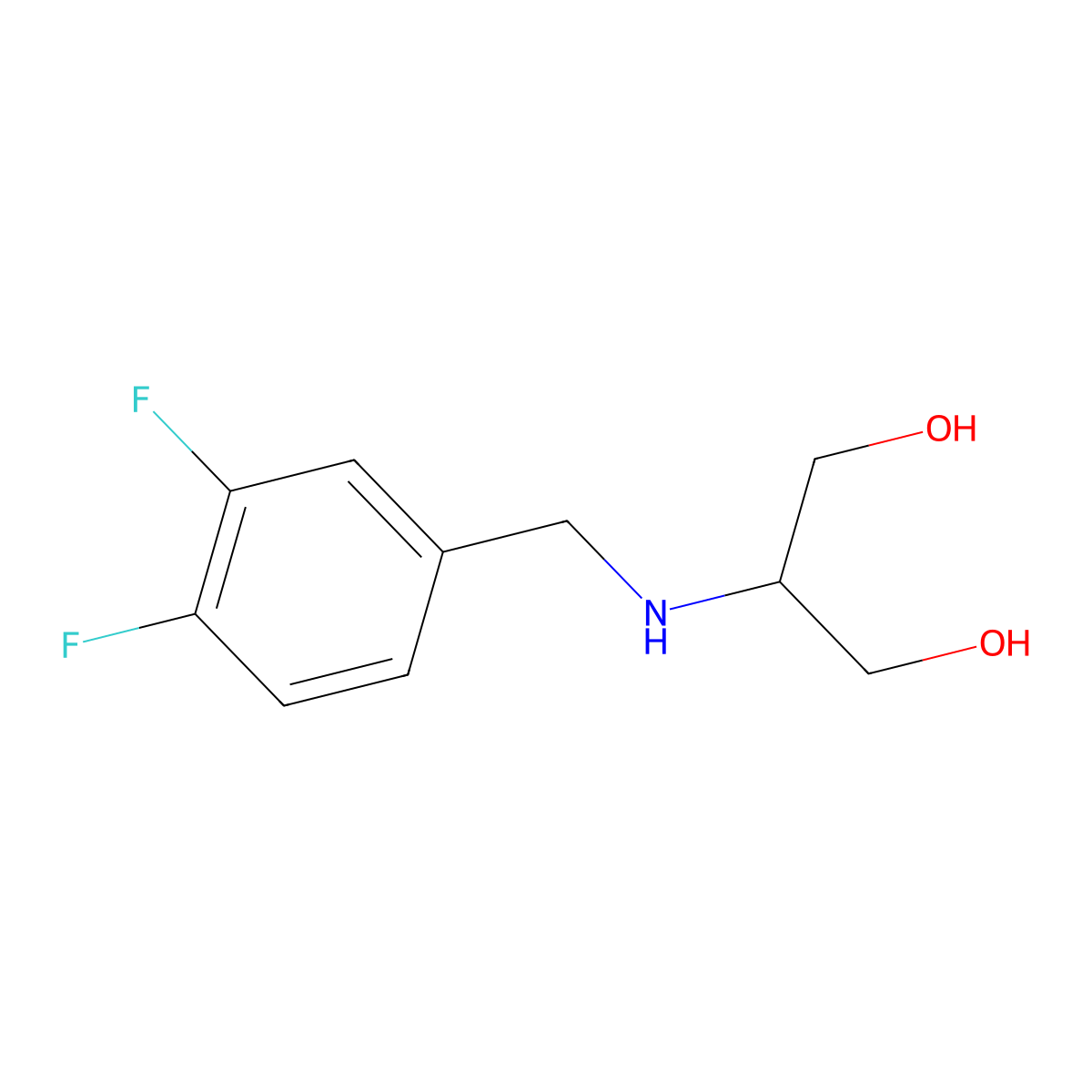 2-{[(3,4-Difluorophenyl)methyl]amino}propane-1,3-diol molecular structure, CAS 1494058-19-3