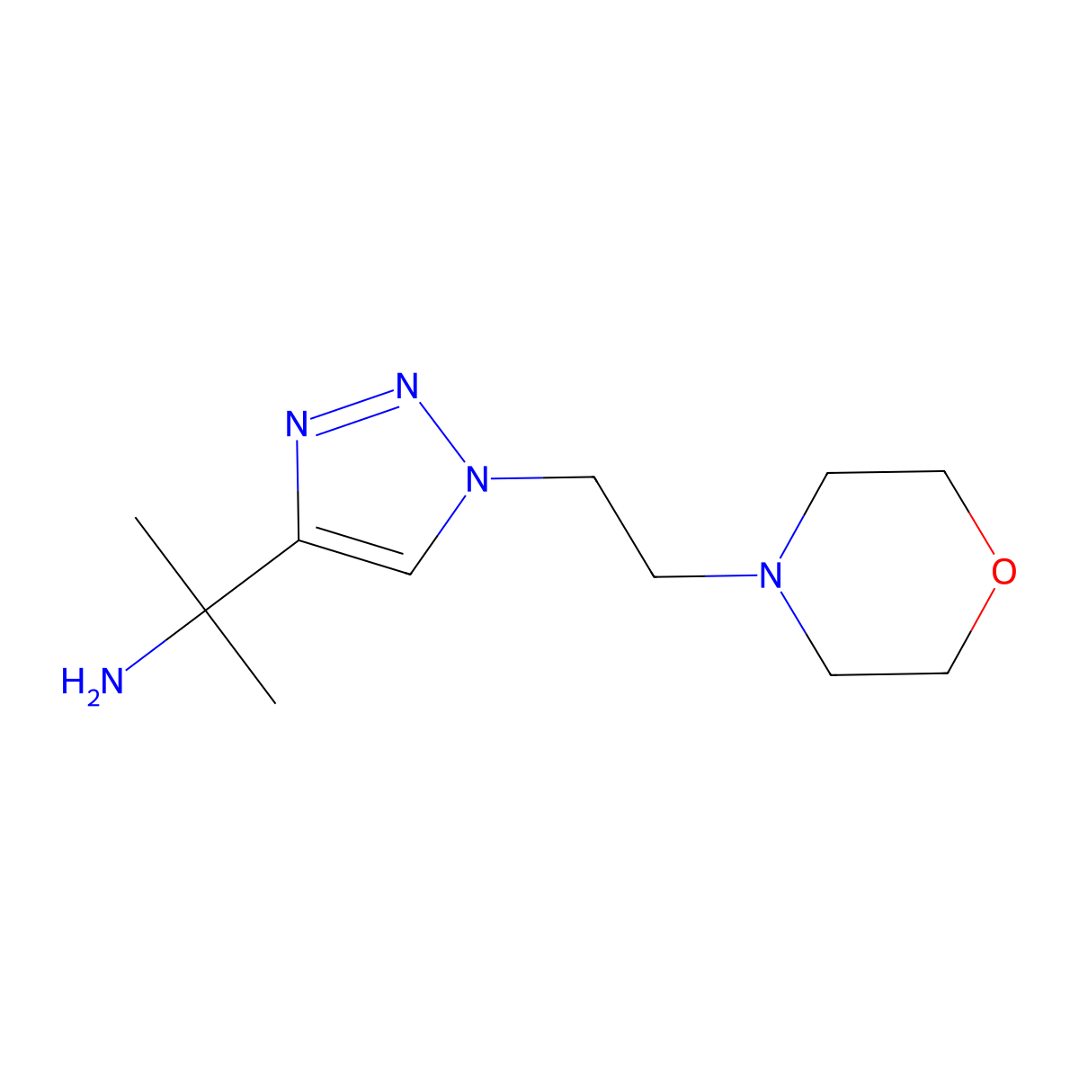 2-{1-[2-(morpholin-4-yl)ethyl]-1H-1,2,3-triazol-4-yl}propan-2-amine molecular structure, CAS 1494065-64-3