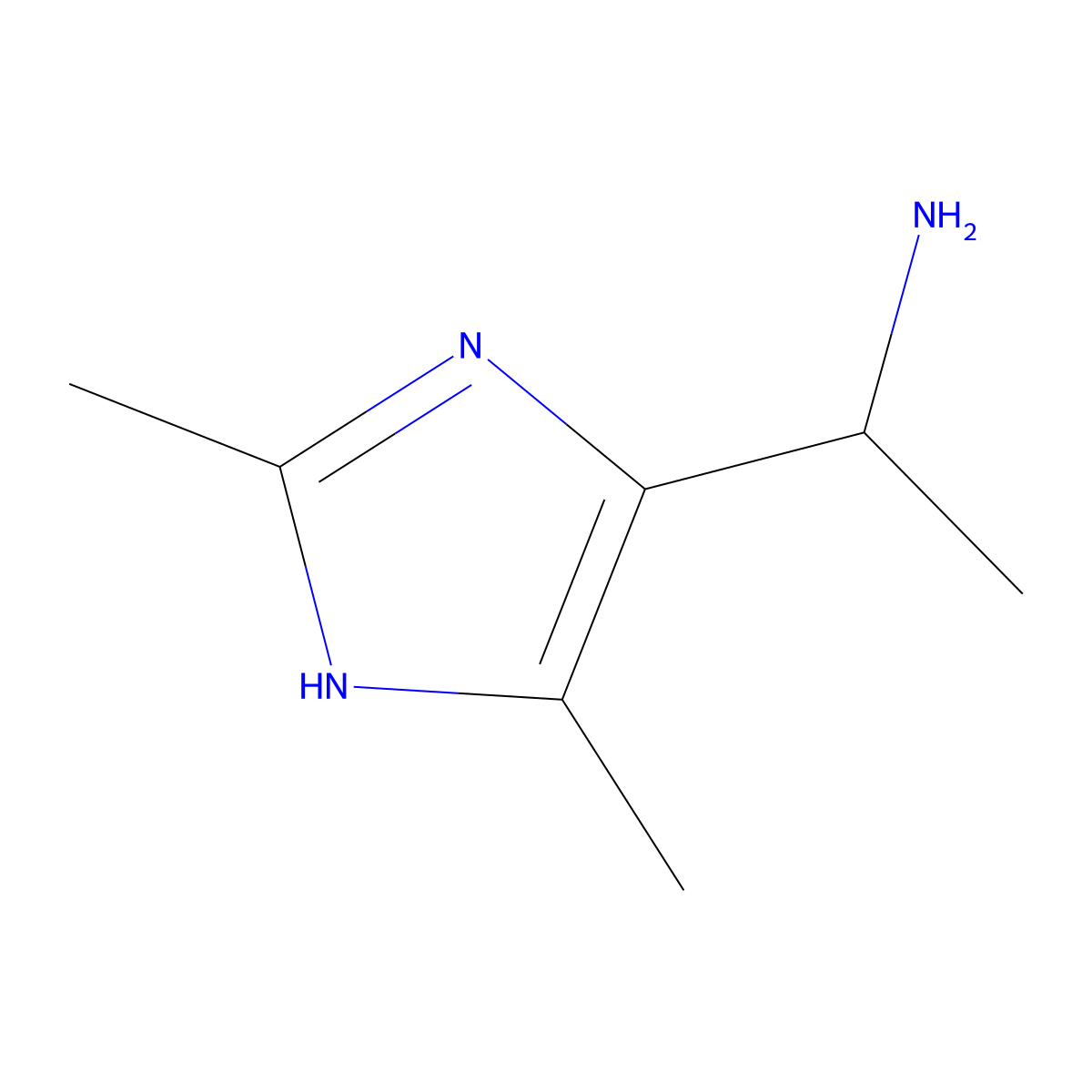 1-(2,4-dimethyl-1H-imidazol-5-yl)ethan-1-amine molecular structure, CAS 1494081-89-8
