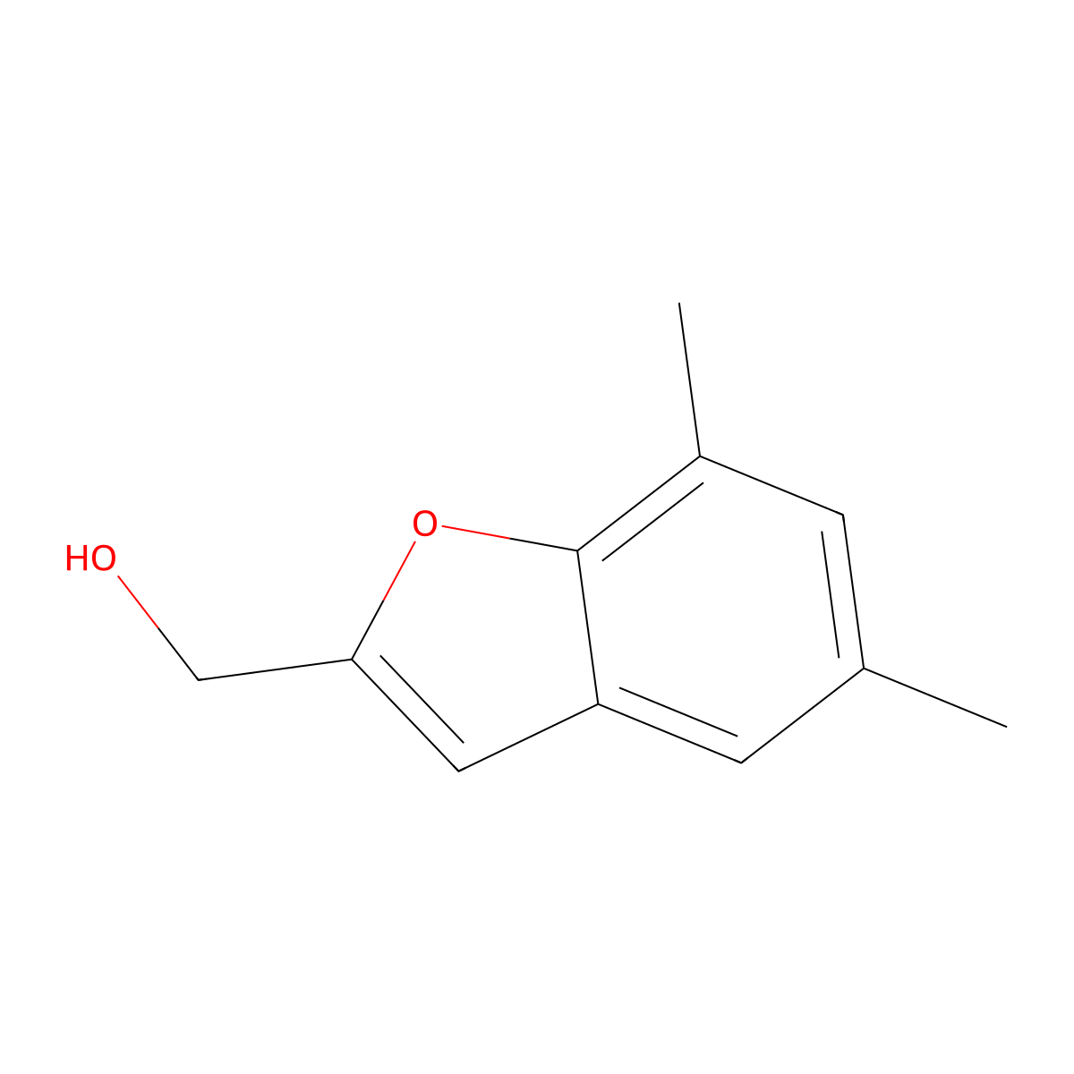 (5,7-Dimethylbenzofuran-2-yl)methanol molecular structure, CAS 1494082-13-1
