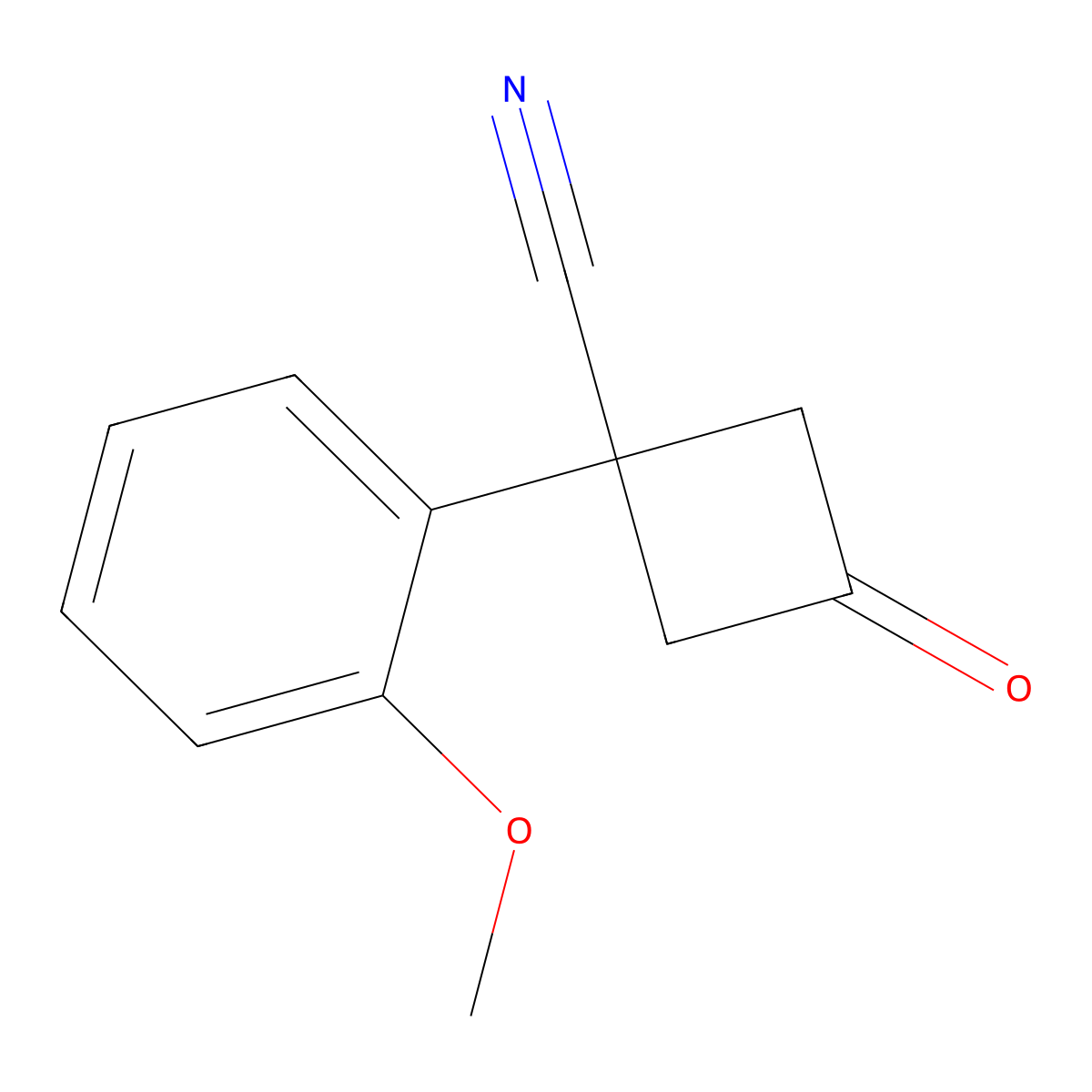 1-(2-Methoxyphenyl)-3-oxocyclobutane-1-carbonitrile molecular structure, CAS 1494087-79-4