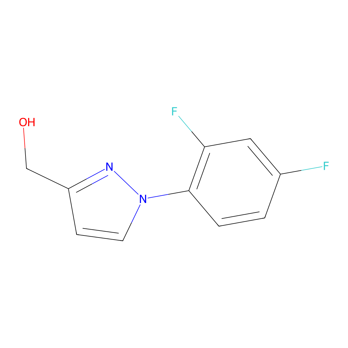 [1-(2,4-difluorophenyl)-1H-pyrazol-3-yl]methanol molecular structure, CAS 1494088-89-9