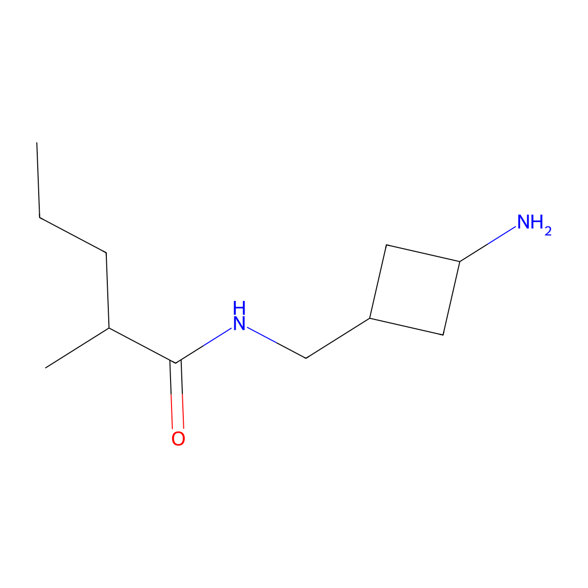 N-[(3-aminocyclobutyl)methyl]-2-methylpentanamide molecular structure, CAS 1494101-11-9