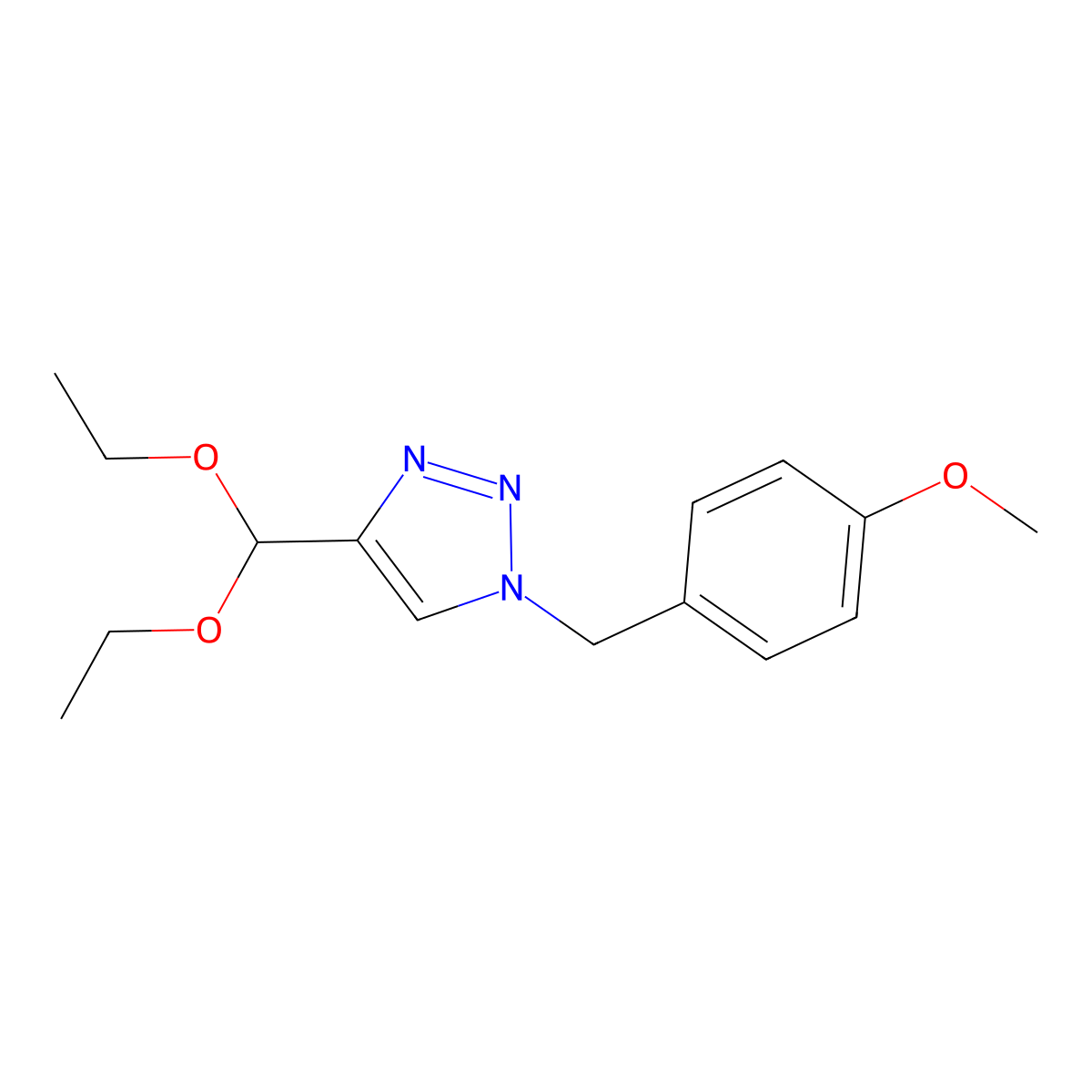 4-(Diethoxymethyl)-1-[(4-methoxyphenyl)methyl]-1,2,3-triazole molecular structure, CAS 1494137-73-3
