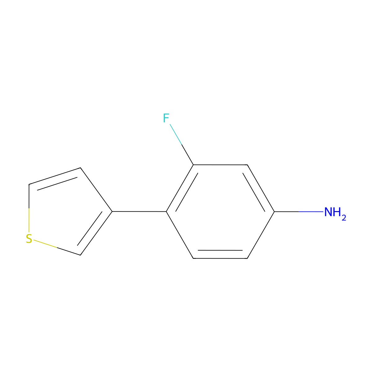 3-Fluoro-4-(thiophen-3-yl)aniline molecular structure, CAS 1494143-72-4