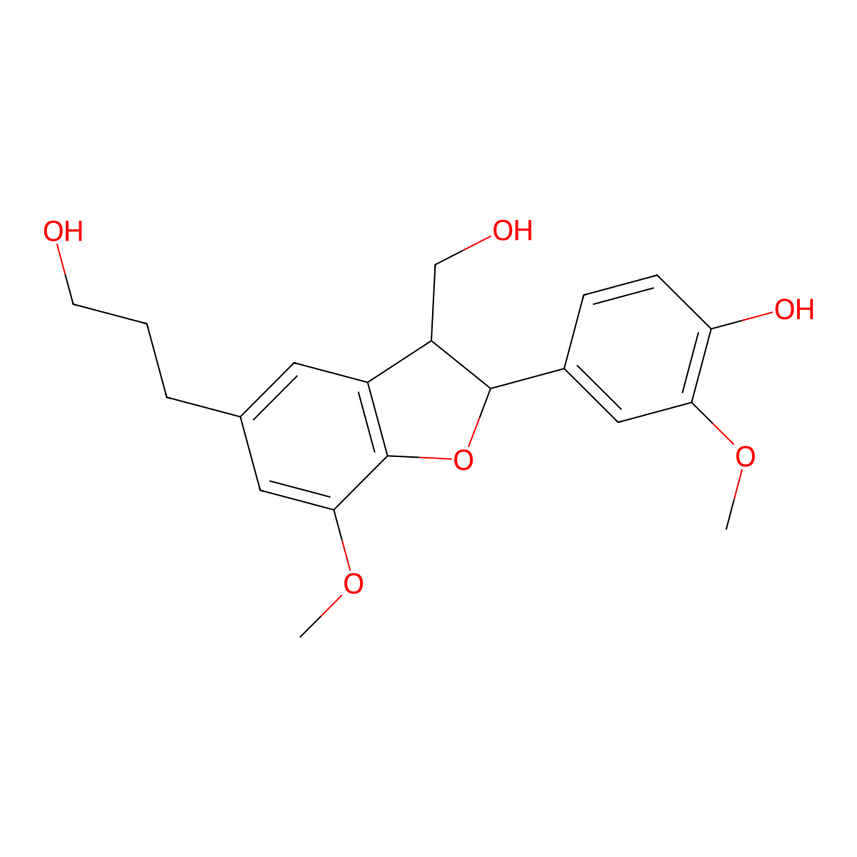 Dihydrodehydroconiferyl alcohol, (7R,8S)-(-)- molecular structure, CAS 149415-64-5