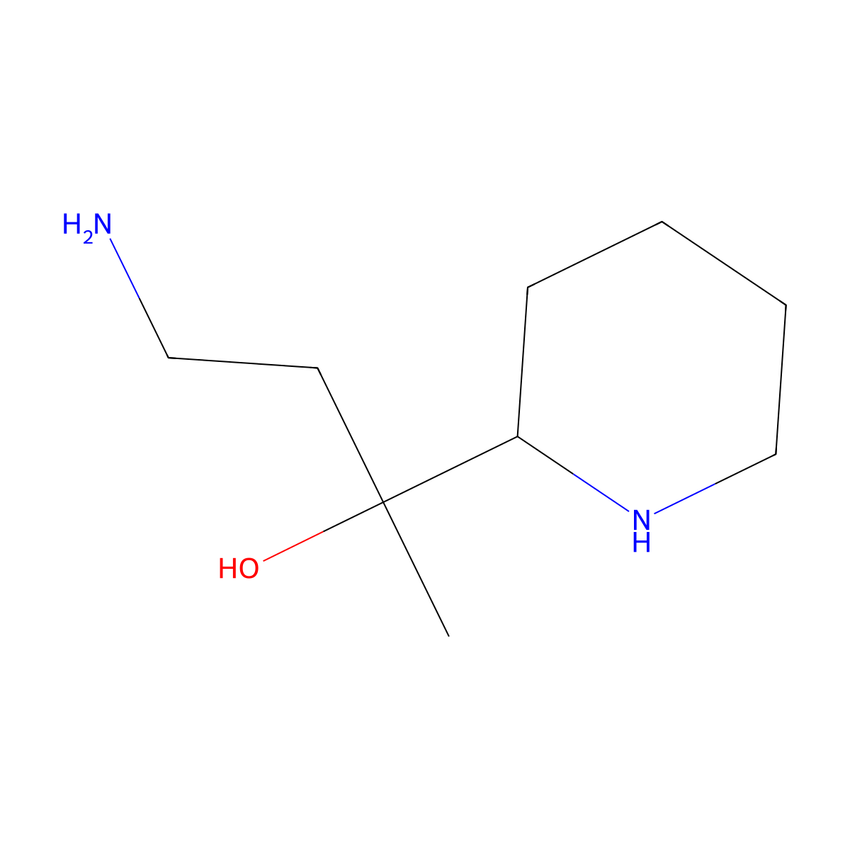 4-Amino-2-(piperidin-2-YL)butan-2-OL molecular structure, CAS 1494174-41-2