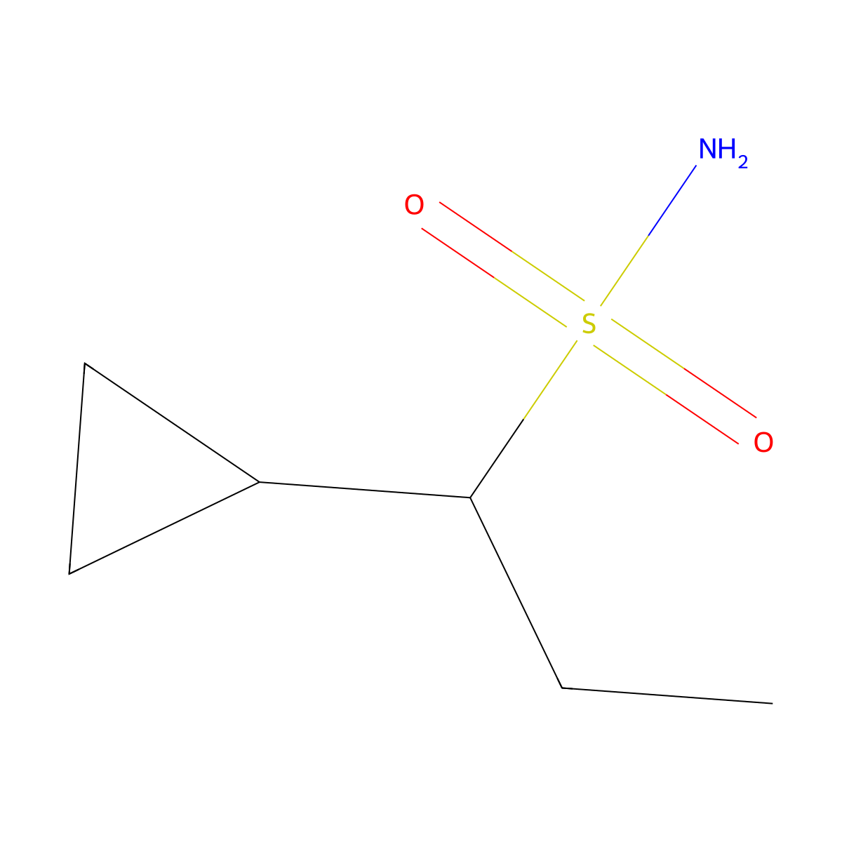 1-Cyclopropylpropane-1-sulfonamide molecular structure, CAS 1494177-47-7