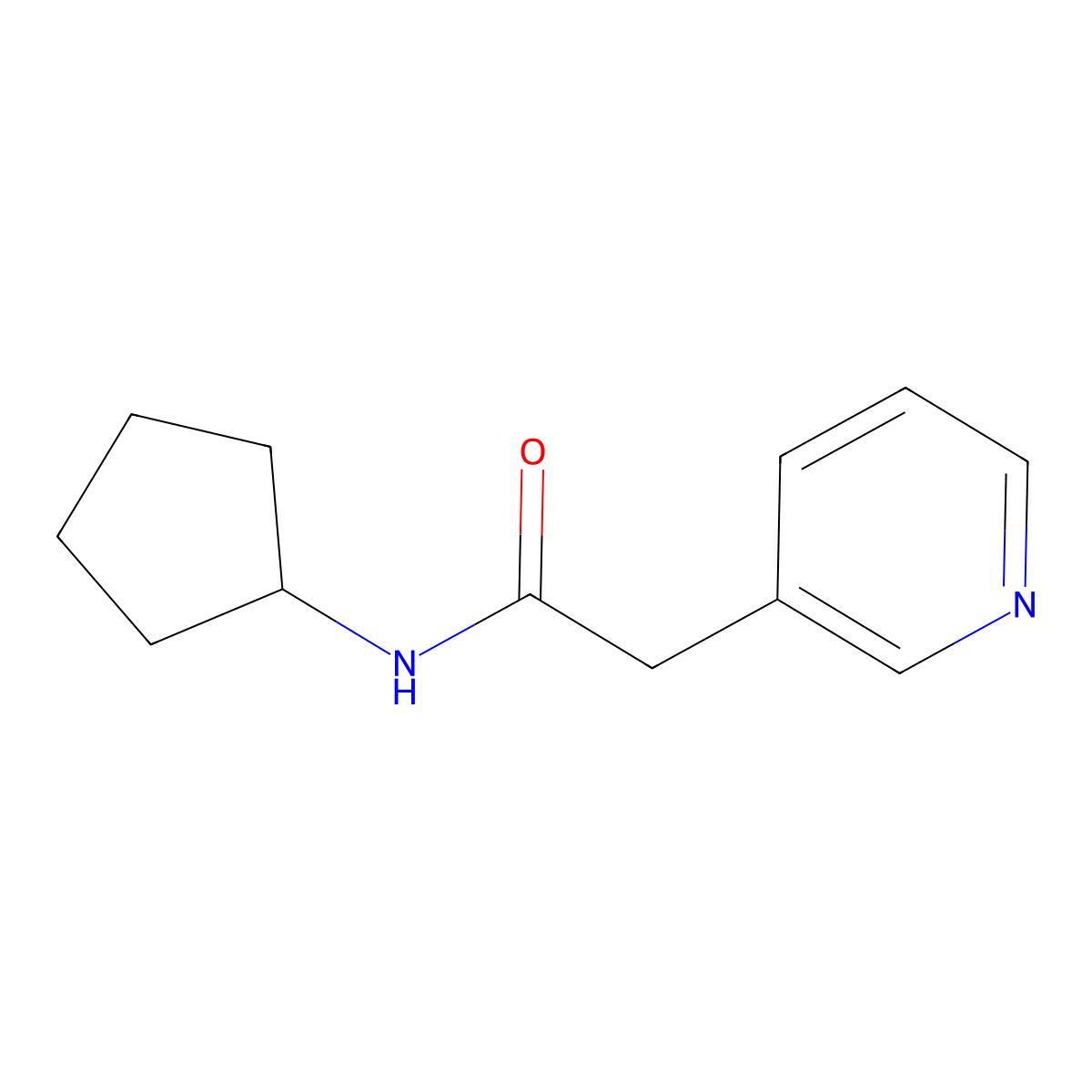 N-cyclopentyl-2-(pyridin-3-yl)acetamide molecular structure, CAS 1494177-78-4