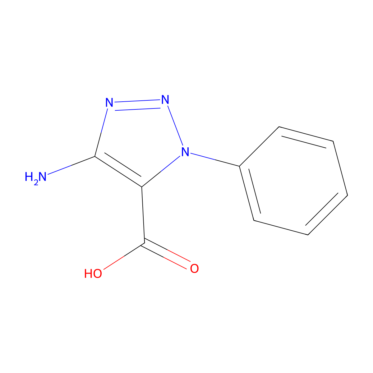 4-Amino-1-phenyl-1H-1,2,3-triazole-5-carboxylic acid molecular structure, CAS 1494183-95-7