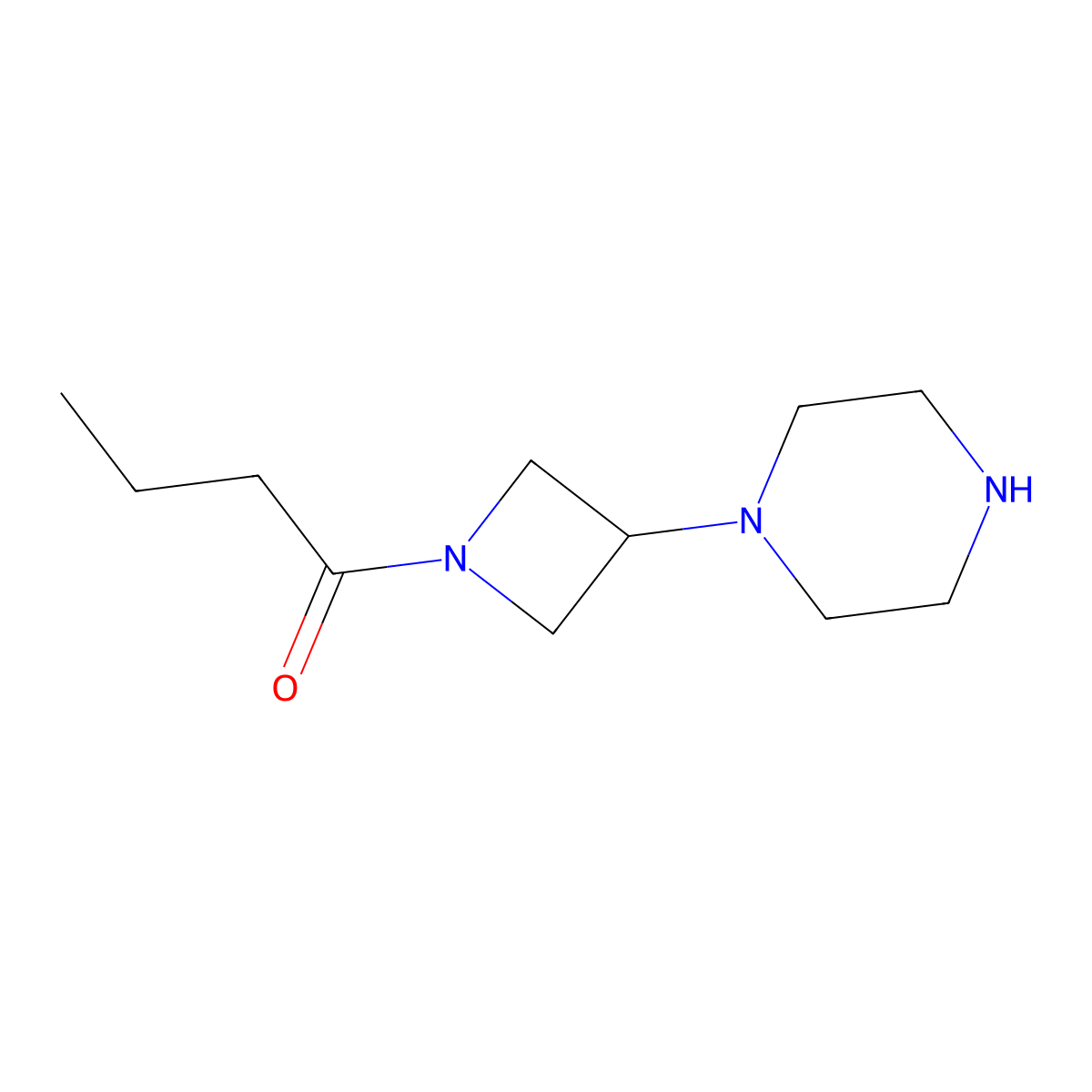 1-(3-(Piperazin-1-yl)azetidin-1-yl)butan-1-one molecular structure, CAS 1494209-84-5
