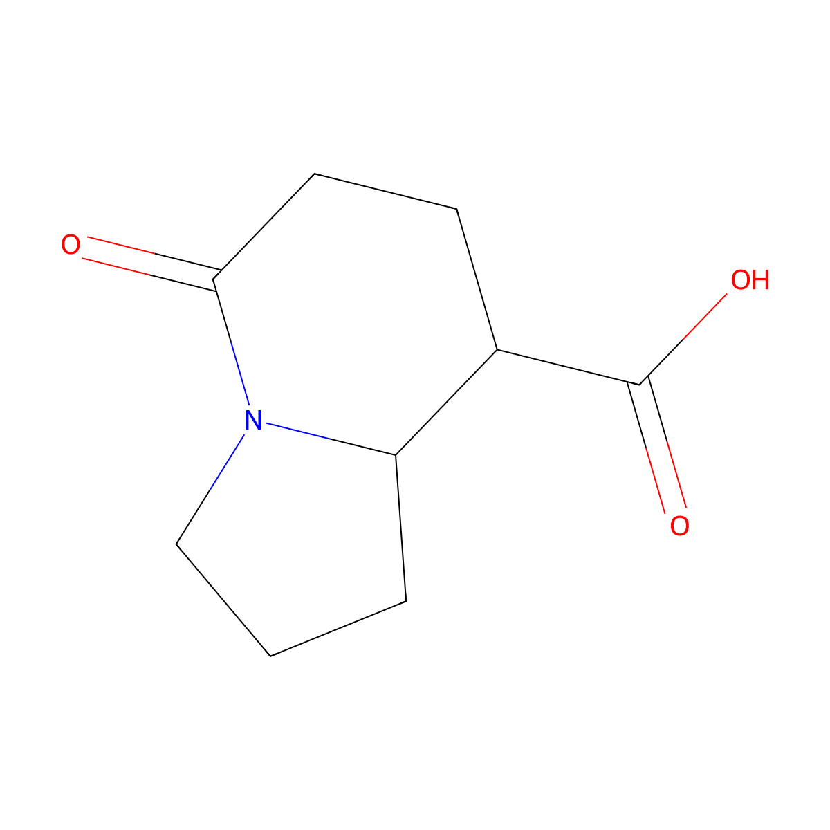 5-Oxo-octahydroindolizine-8-carboxylic acid molecular structure, CAS 1494234-71-7