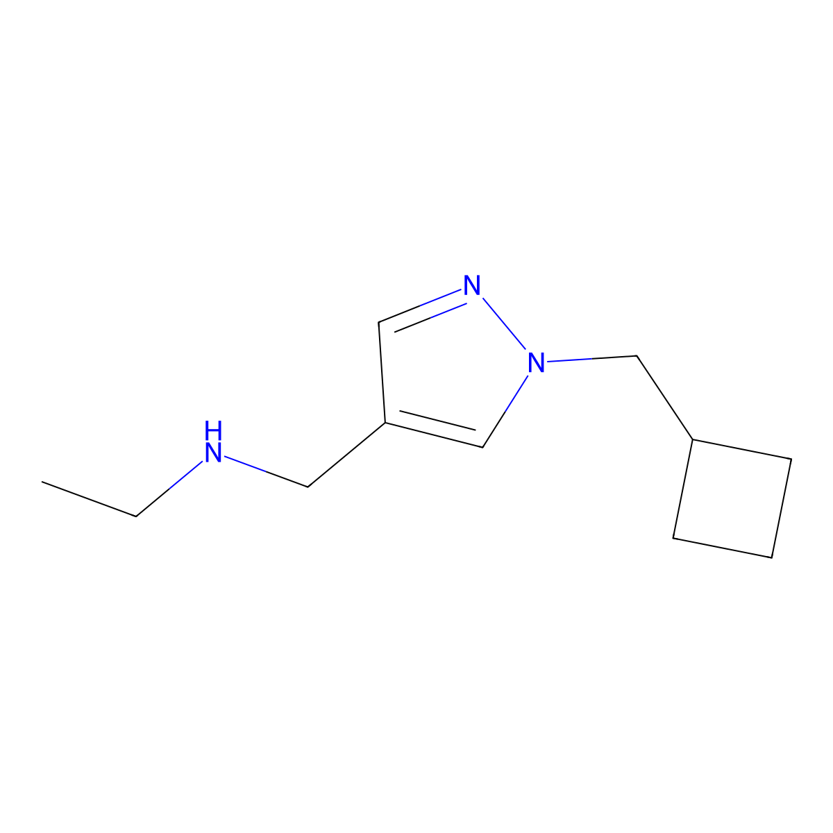 n-((1-(Cyclobutylmethyl)-1h-pyrazol-4-yl)methyl)ethanamine molecular structure, CAS 1494249-73-8