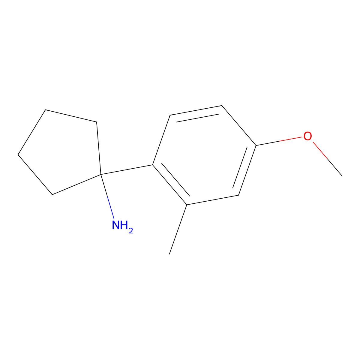 1-(4-Methoxy-2-methylphenyl)cyclopentan-1-amine molecular structure, CAS 1494263-59-0