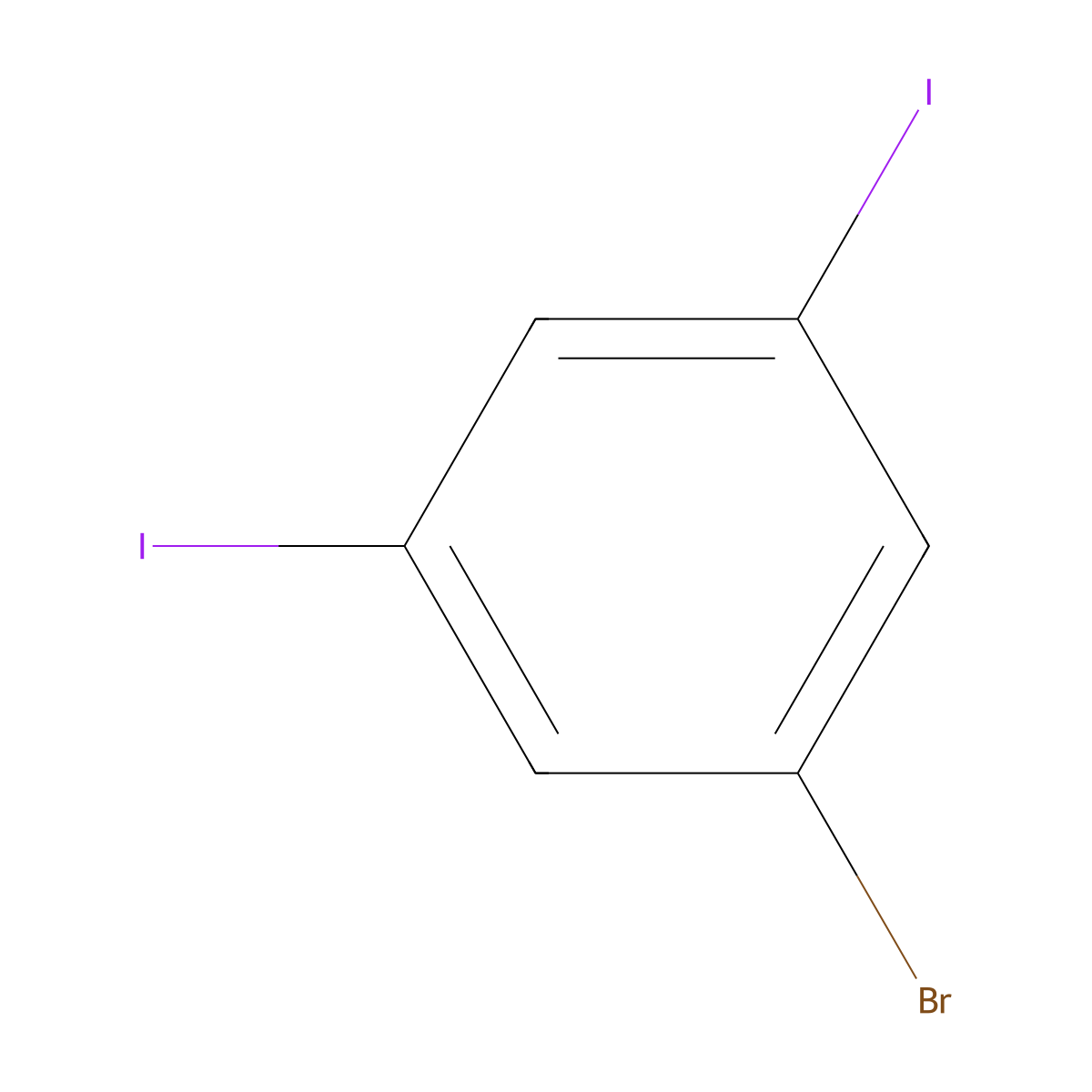 1-Bromo-3,5-diiodobenzene molecular structure, CAS 149428-64-8