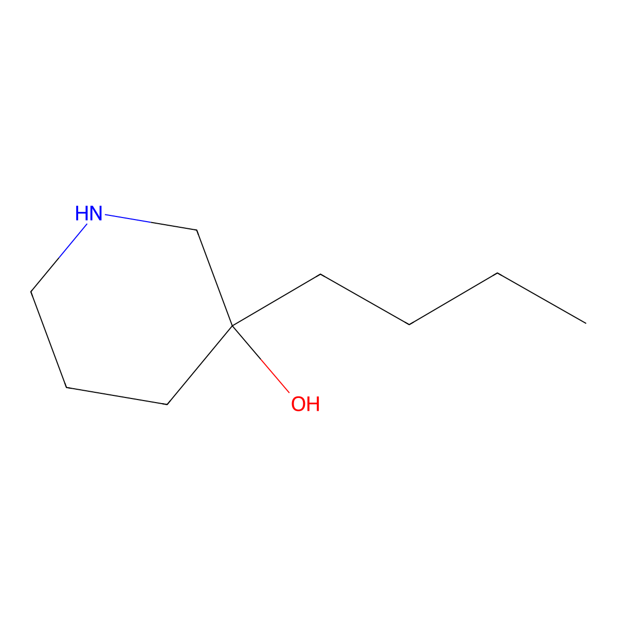 3-Butylpiperidin-3-ol molecular structure, CAS 1494281-28-5