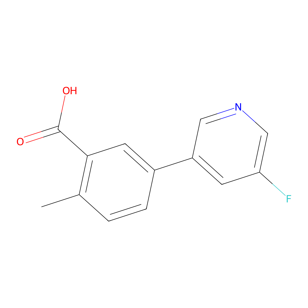 5-(5-Fluoropyridin-3-yl)-2-methylbenzoic acid molecular structure, CAS 1494286-87-1