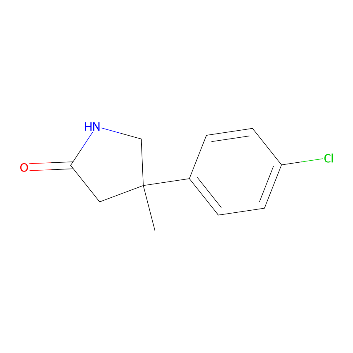 4-(4-Chlorophenyl)-4-methylpyrrolidin-2-one molecular structure, CAS 1494289-57-4