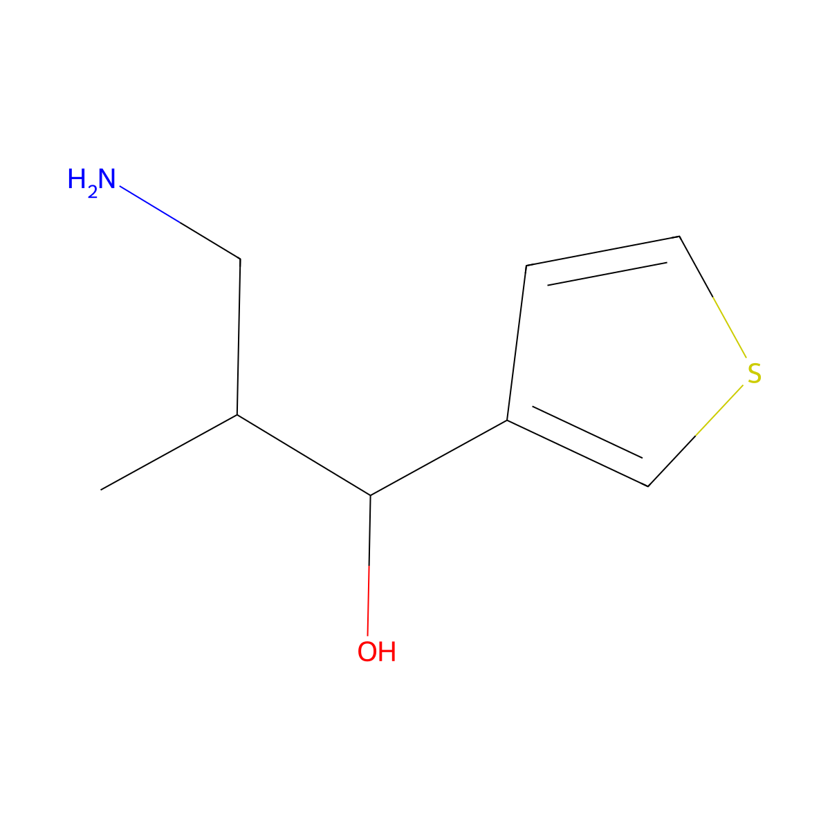 3-Amino-2-methyl-1-(thiophen-3-yl)propan-1-ol molecular structure, CAS 1494291-26-7