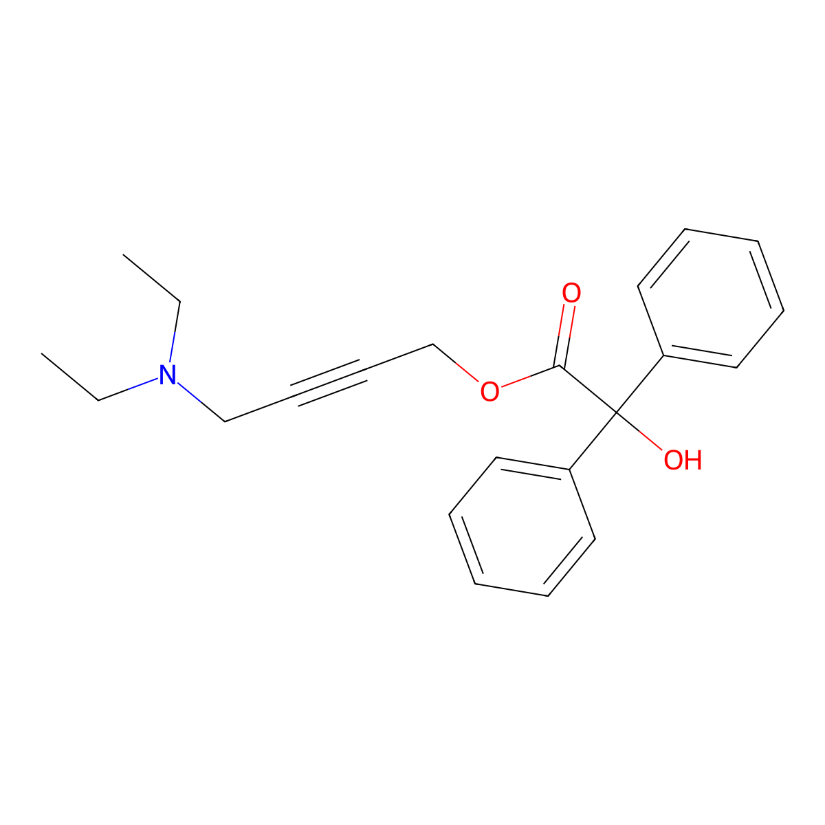 alpha-Descyclohexyl-alpha-phenyl oxybutynin molecular structure, CAS 14943-53-4