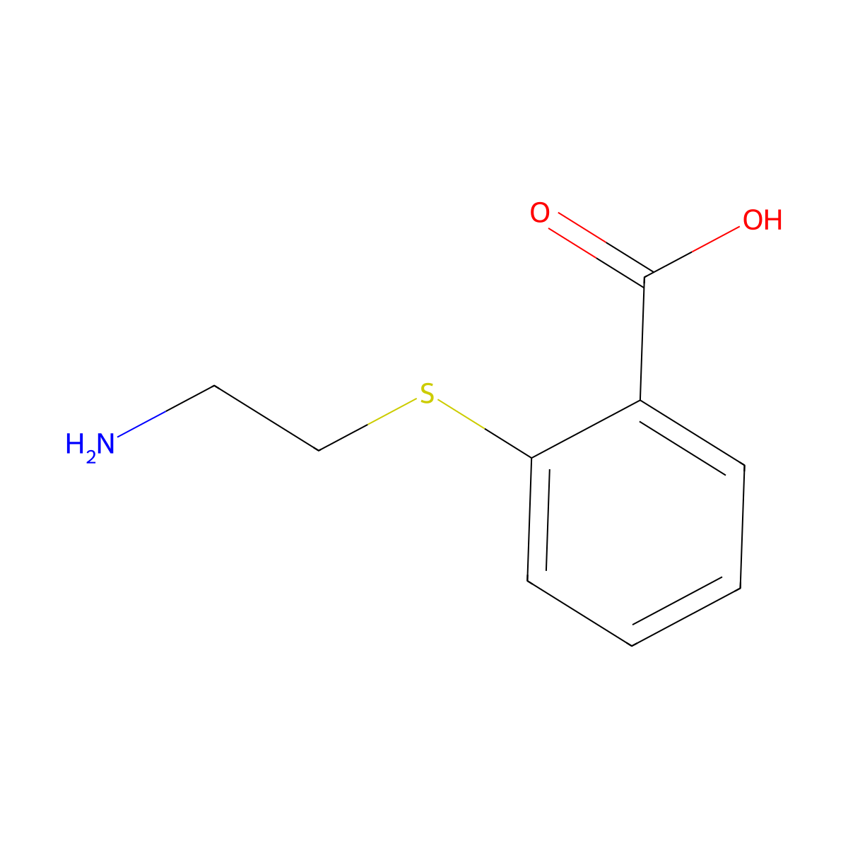 2-(2-Aminoethylthio)benzoic acid molecular structure, CAS 14943-94-3