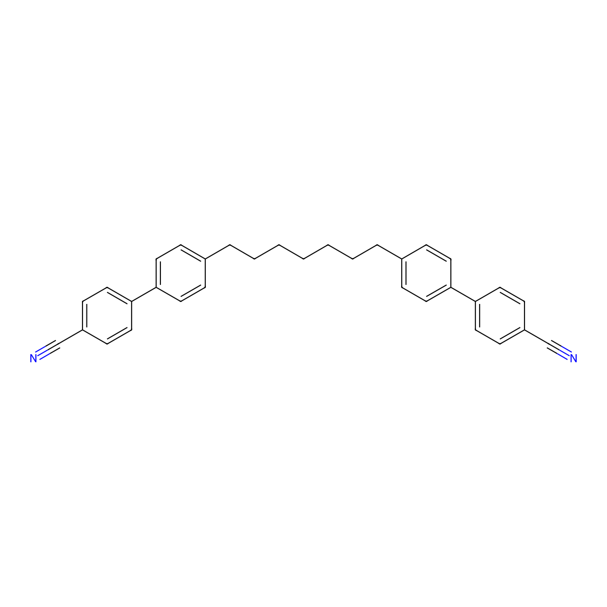 4',4'''-(Heptane-1,7-diyl)bis(([1,1'-biphenyl]-4-carbonitrile)) molecular structure, CAS 149430-73-9