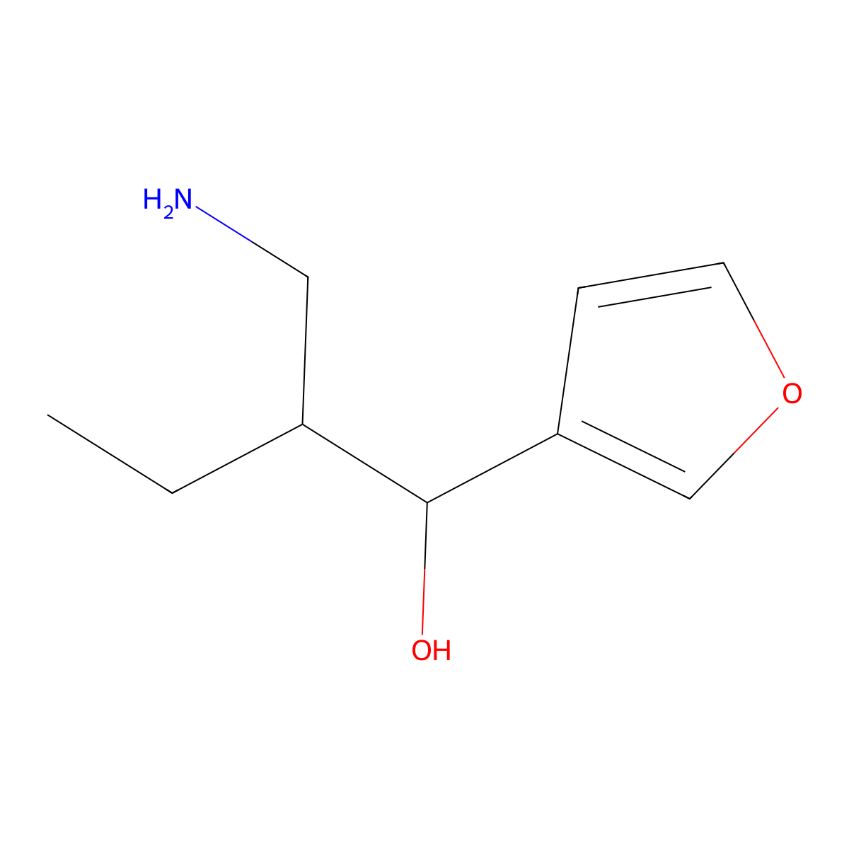 2-(Aminomethyl)-1-(furan-3-yl)butan-1-ol molecular structure, CAS 1494323-14-6