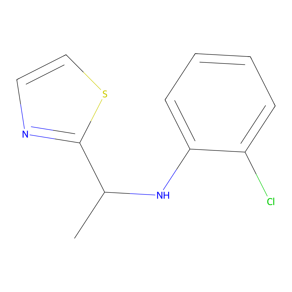 2-chloro-N-[1-(1,3-thiazol-2-yl)ethyl]aniline molecular structure, CAS 1494333-26-4