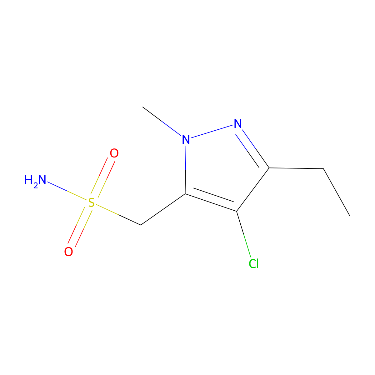 (4-Chloro-3-ethyl-1-methyl-1H-pyrazol-5-YL)methanesulfonamide molecular structure, CAS 1494337-71-1