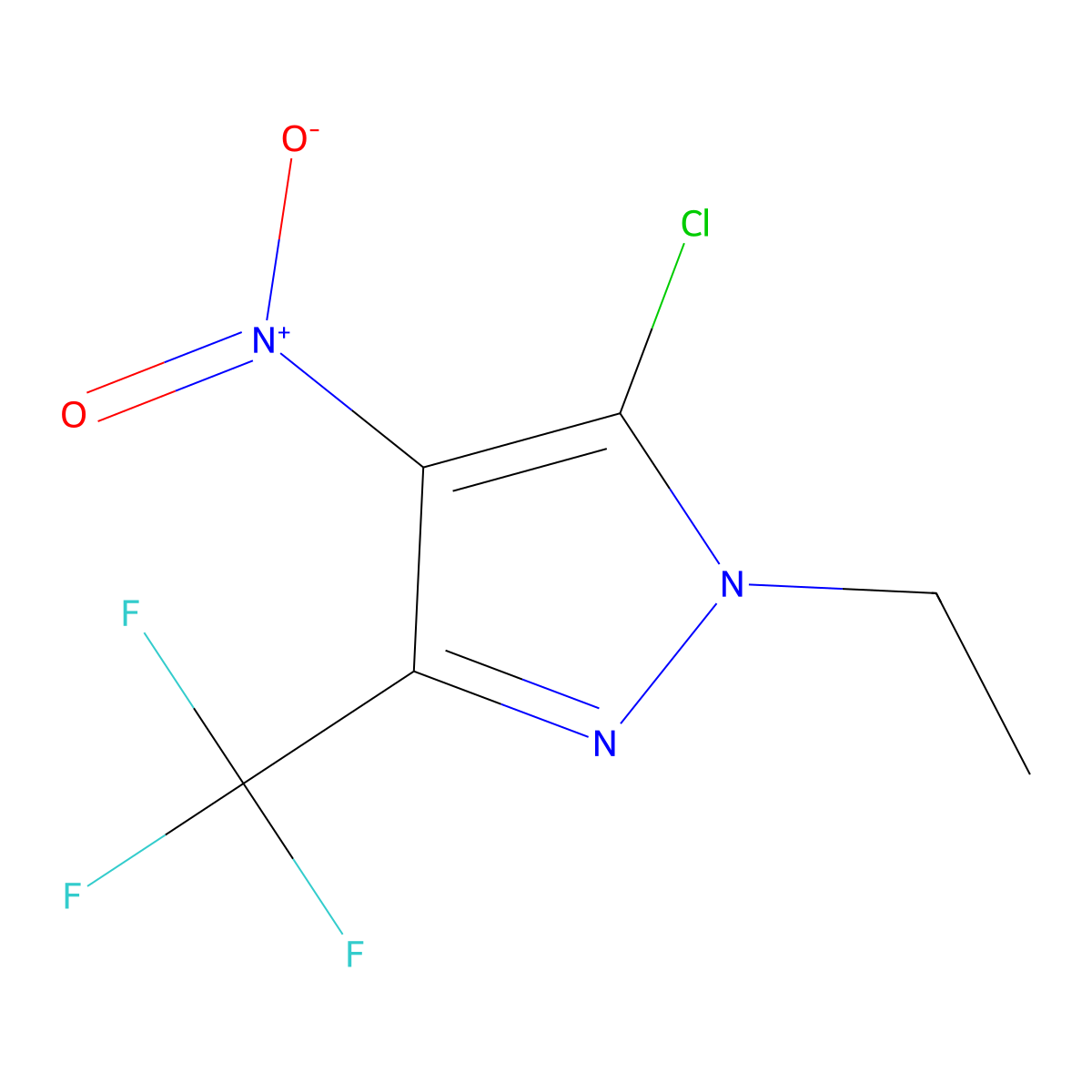 5-Chloro-1-ethyl-4-nitro-3-(trifluoromethyl)-1H-pyrazole molecular structure, CAS 1494342-28-7