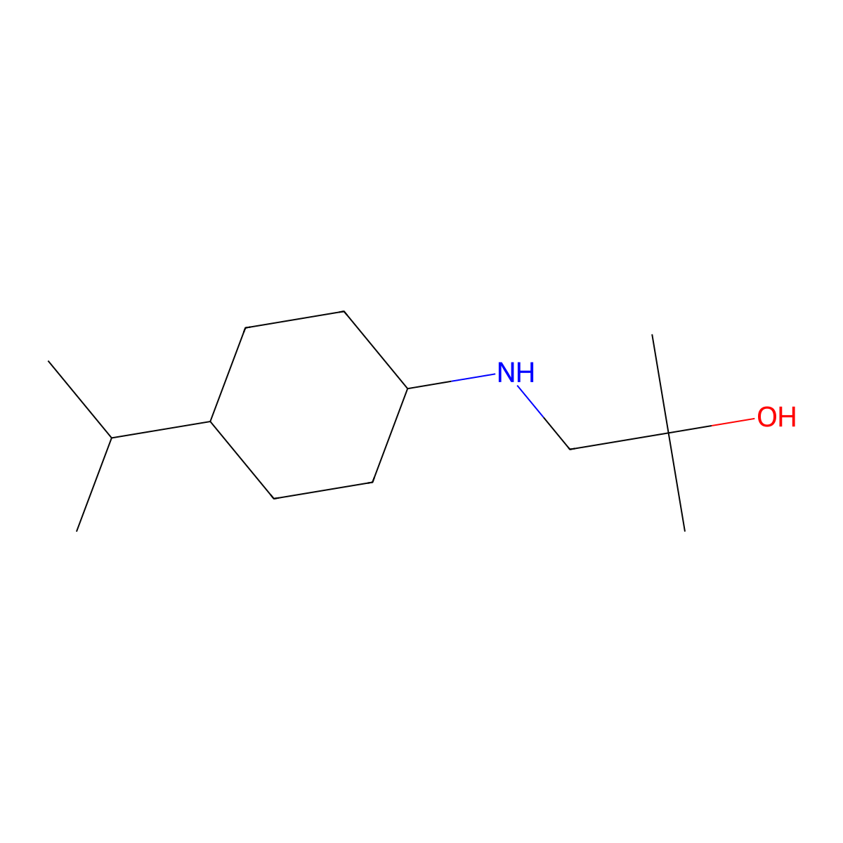 2-Methyl-1-{[4-(propan-2-yl)cyclohexyl]amino}propan-2-ol molecular structure, CAS 1494343-63-3
