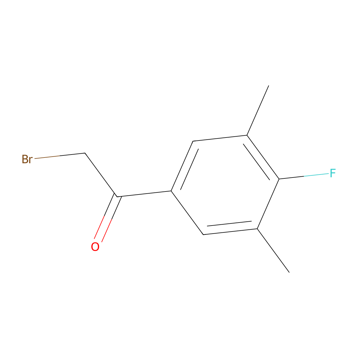 2-Bromo-1-(4-fluoro-3,5-dimethylphenyl)ethan-1-one molecular structure, CAS 1494351-29-9
