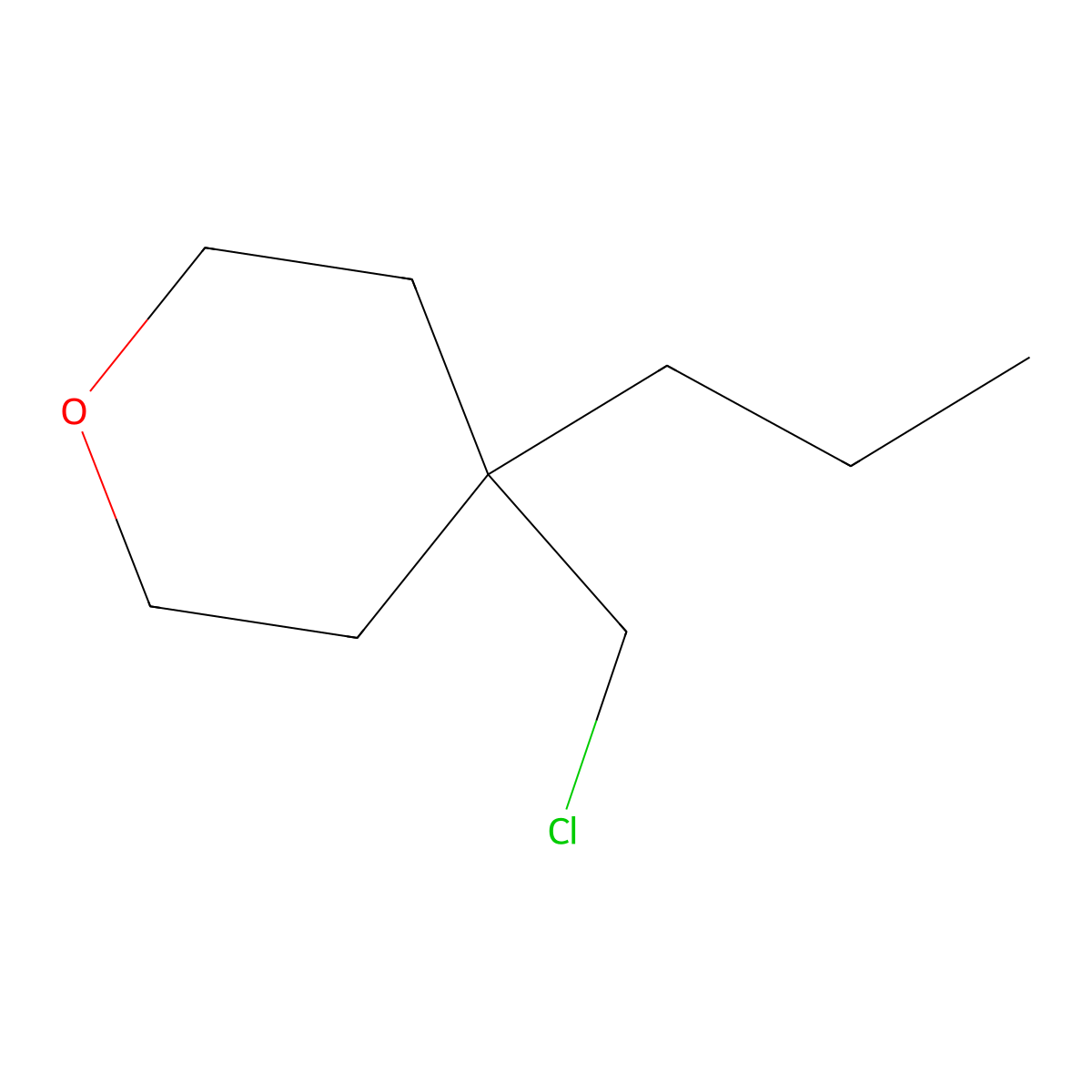 4-(Chloromethyl)-4-propyloxane molecular structure, CAS 1494371-12-8